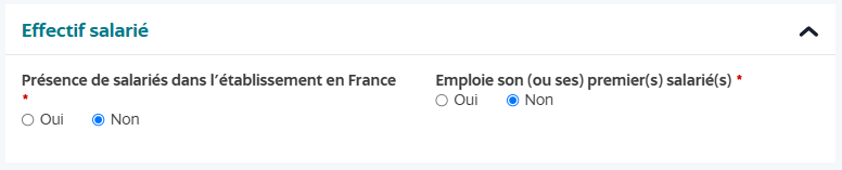 Présence de salariés, Non